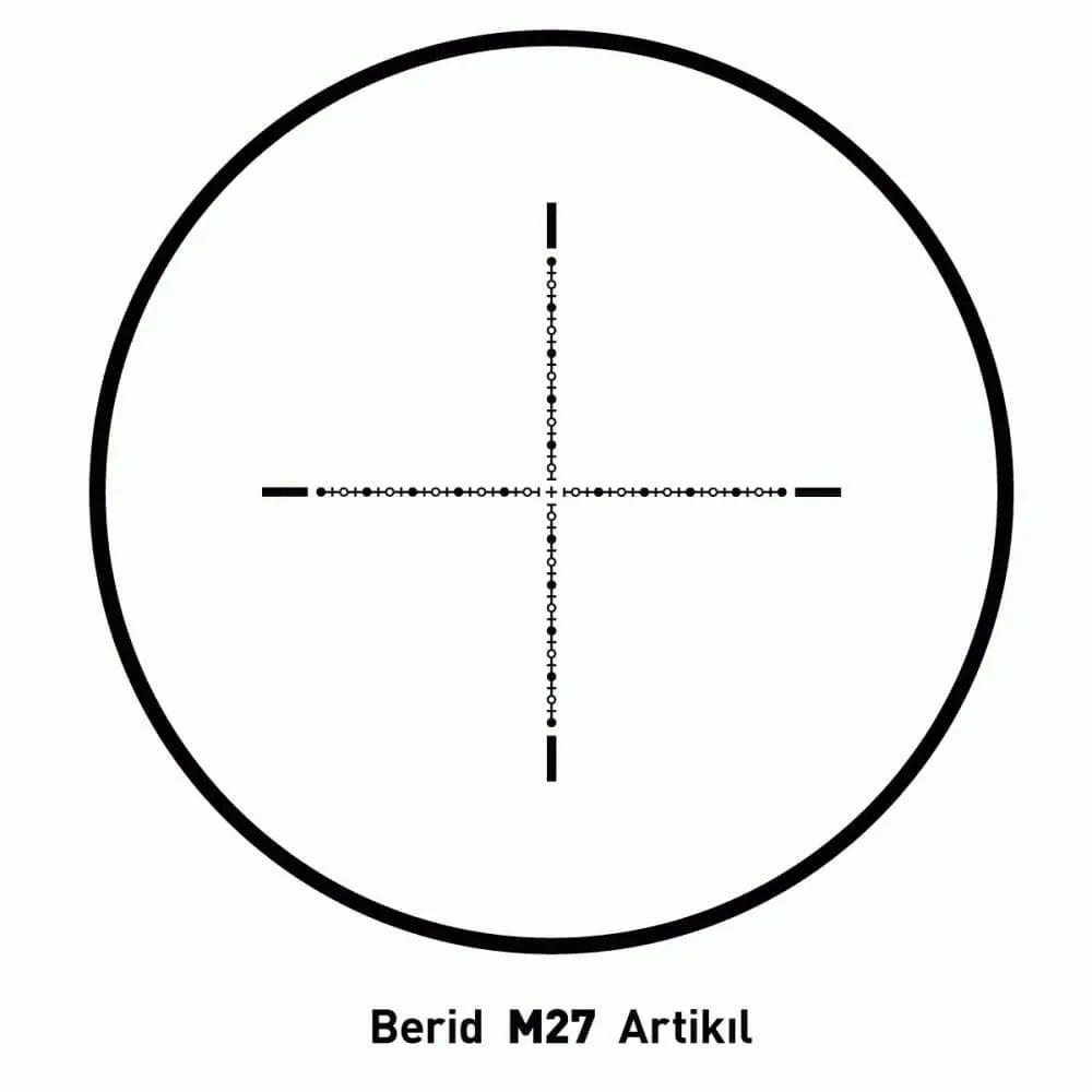 Berid 1-8x24 Geniş Açı Işıklı Artikıl Kapaklı Kule Tüfek Dürbünü