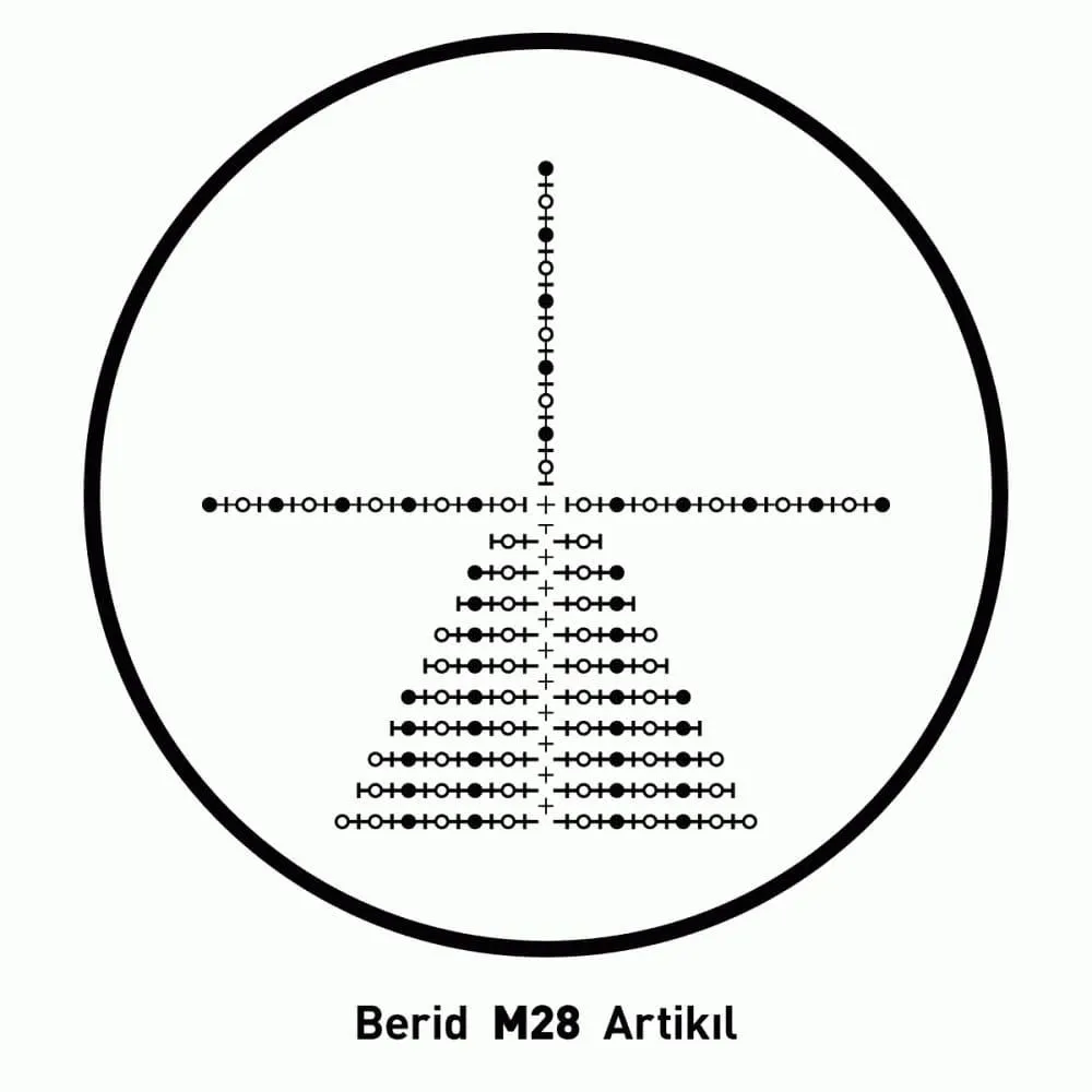 Berid 3-24x56 Geniş Açı Işıklı Artikıl Kapaklı Kule Tüfek Dürbünü