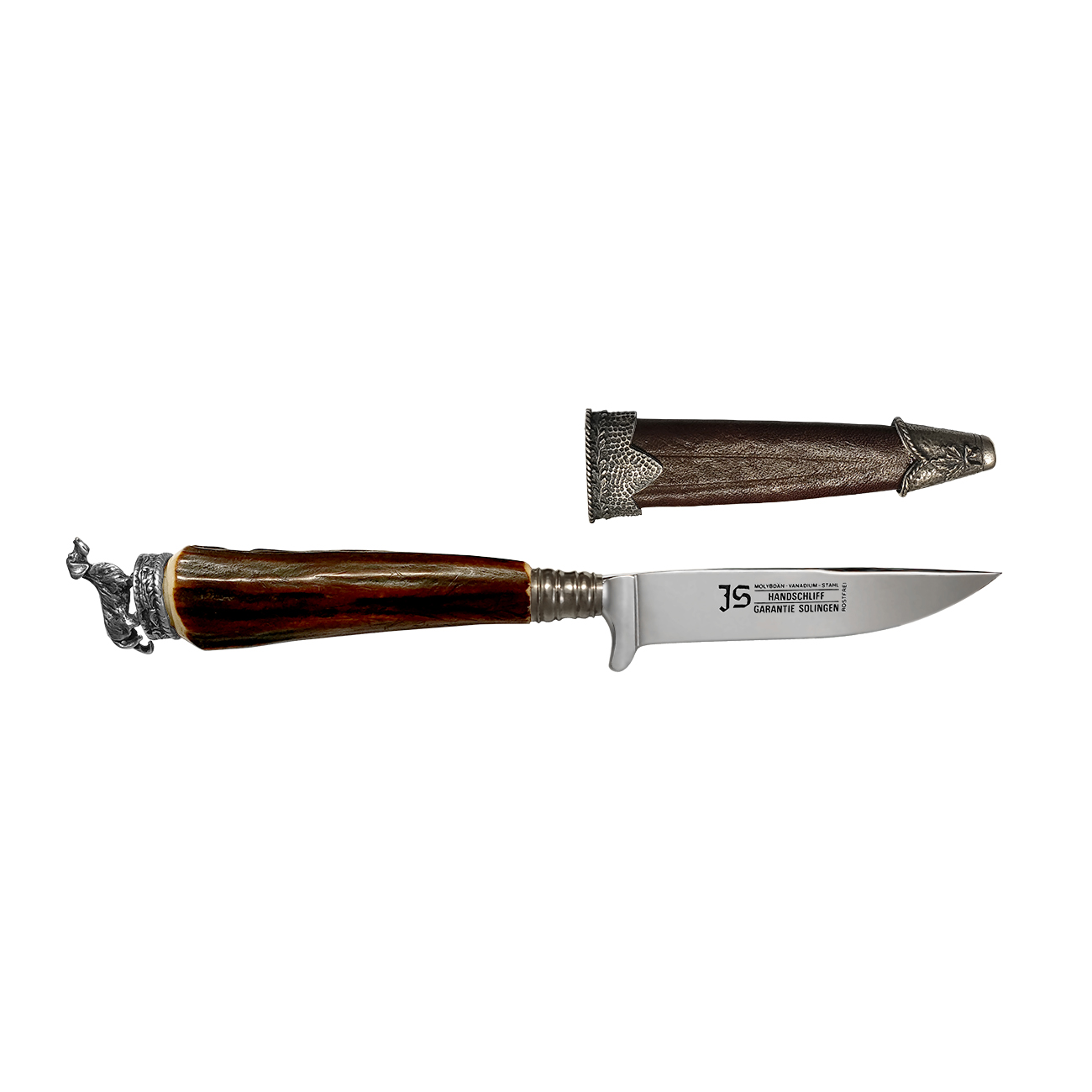 JS Handschliff Geyik Boynuzu Kabzeli El Yapımı Av Bıçağı