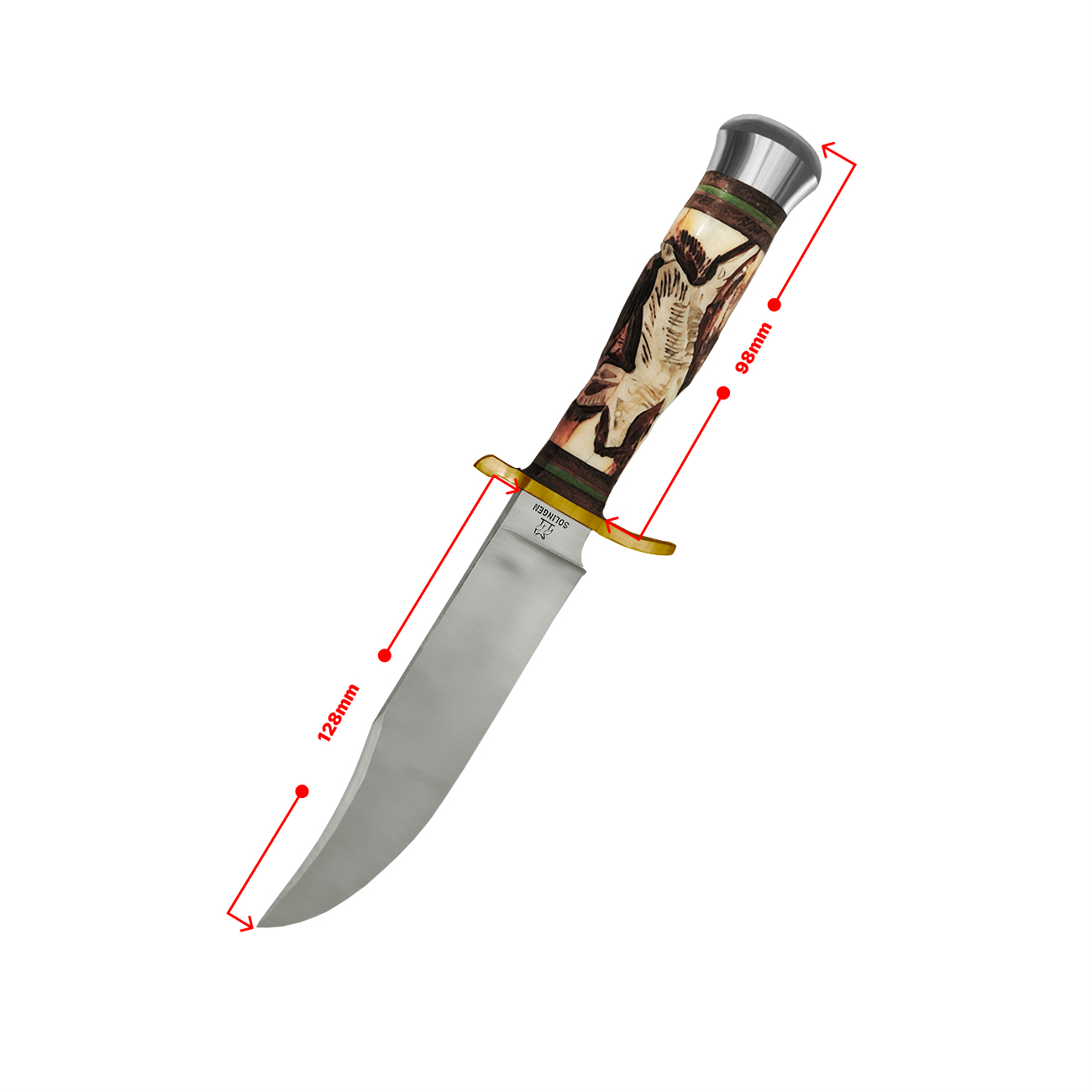 Robert Klass El Yapımı İşlemeli Geyik Boynuzu Kabzeli Av Bıçağı
