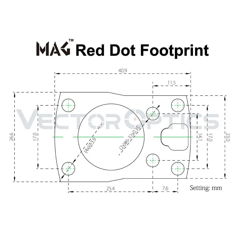 Vector Optics MAG Red Dot Picatinny Kantilever Polimer Yükseltici Montaj Ayağı