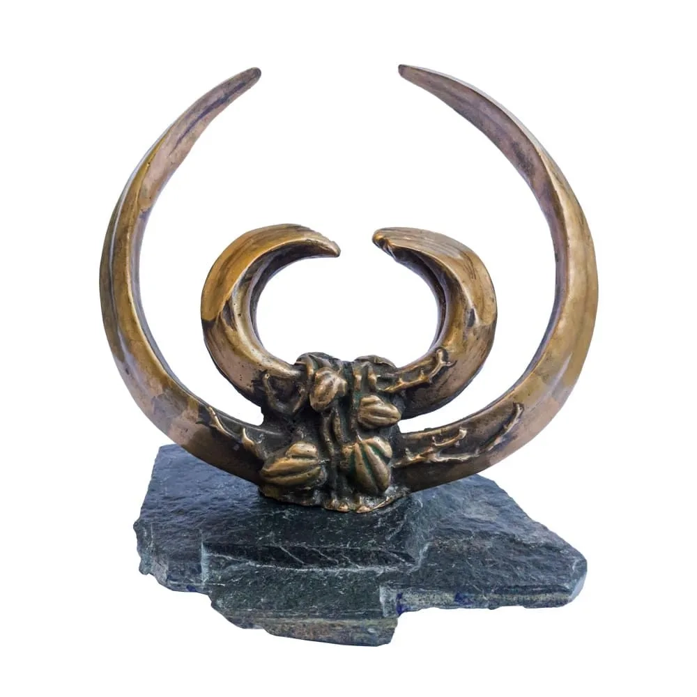 El Yapımı Domuz Dişi Bronz Heykel